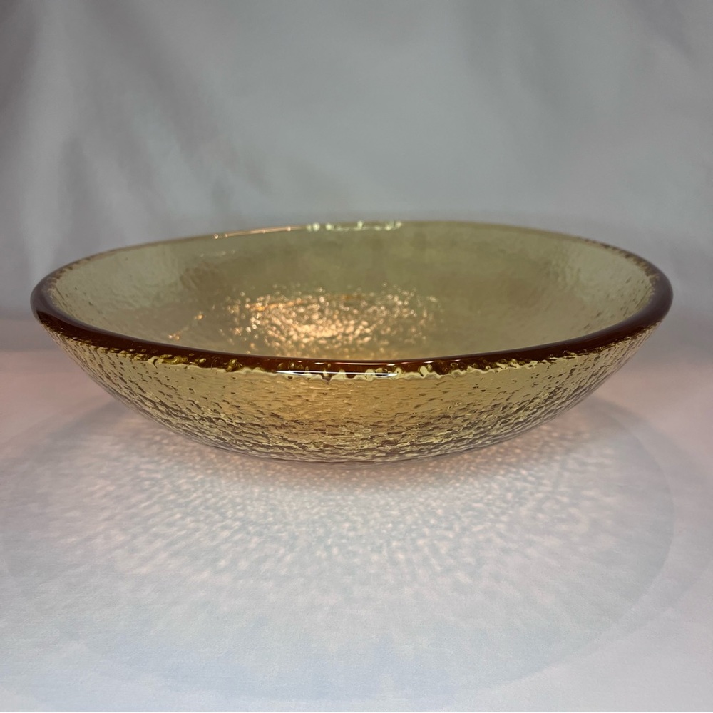 Authentic Fire & Light Recycled Glass Large Serving Bowl Dish Citrus 11.25 in